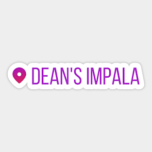 Dean's impala instagram position supernatural Sticker